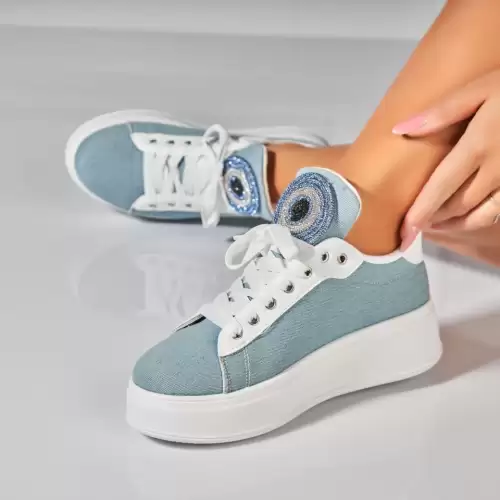 Adidasi Dama Albastri din Textil Amita