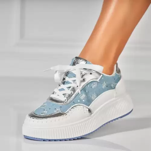 Adidasi Dama Albastri din Textil Azel