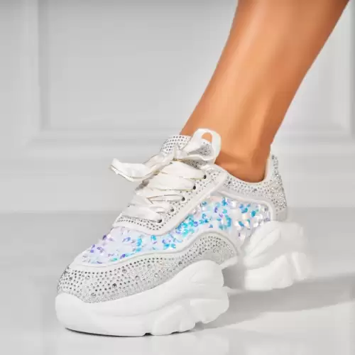 Adidasi Dama Albi din Textil Akhir