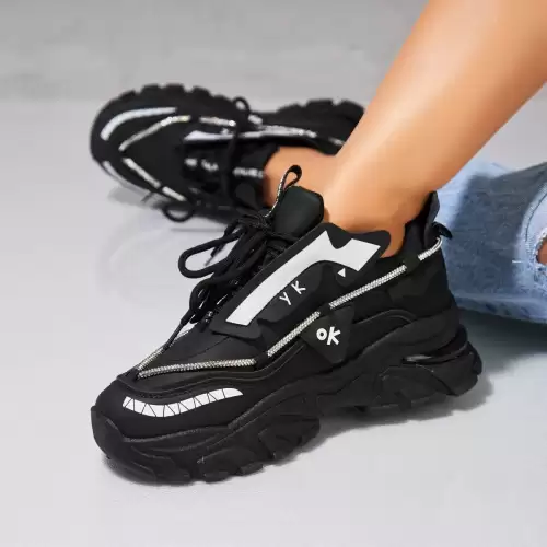 Adidasi dama Piele Ecologica Negru Rajvi