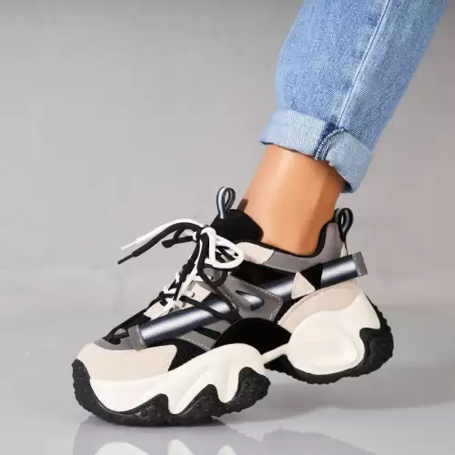 Adidasi dama Piele Ecologica Negru Zisha