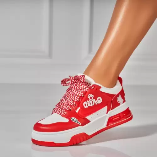 Adidasi Dama Rosii din Piele Ecologica Cassy