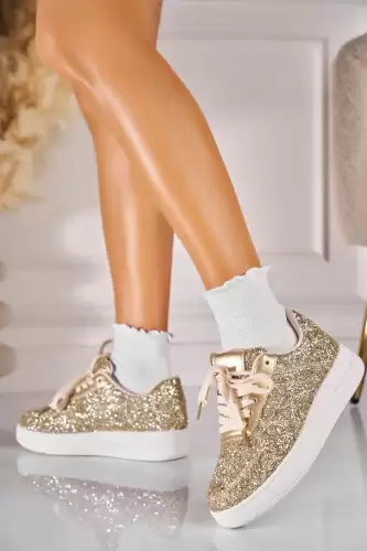Adidasi de dama Glitter Auriu Alyza