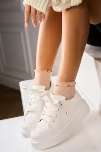 Adidasi de dama Piele Ecologica Alb Adara