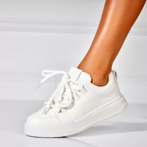 Adidasi de dama Piele Ecologica Alb Adayla