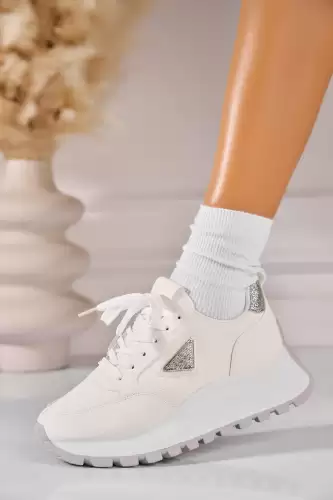 Adidasi de dama Piele Ecologica Alb Alexsa