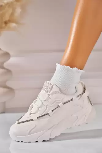 Adidasi de dama Piele Ecologica Alb Azelle