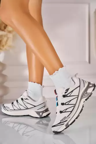 Adidasi de dama Piele Ecologica Alb Eloni2