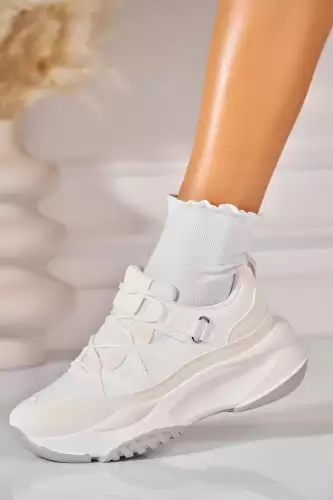 Adidasi de dama Piele Ecologica Alb Emerey