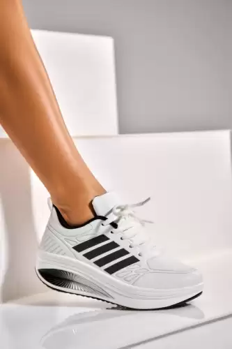 Adidasi de dama Piele Ecologica Alb Evalie