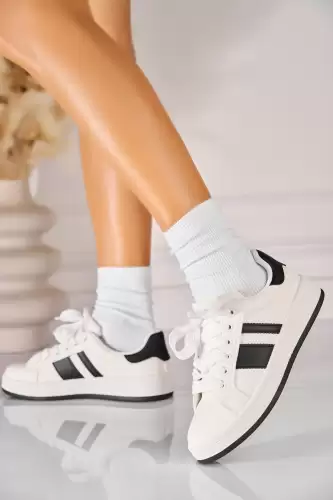 Adidasi de dama Piele Ecologica Alb Iriana