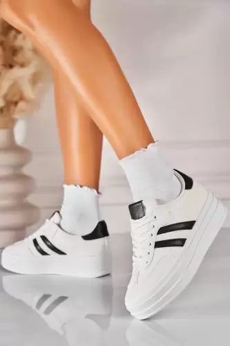 Adidasi de dama Piele Ecologica Alb Lanora