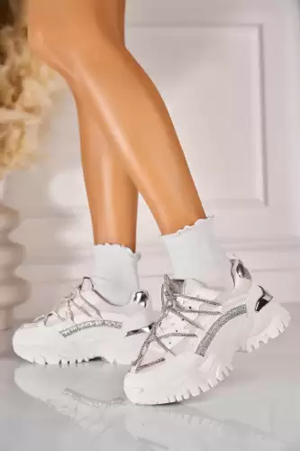 Adidasi de dama Piele Ecologica Alb Lyani