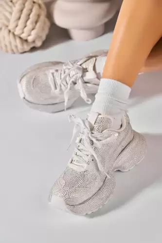 Adidasi de dama Piele Ecologica Alb Massa