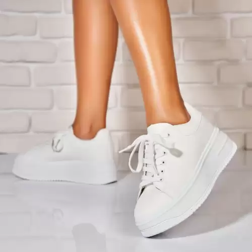 Adidasi de dama Piele Ecologica Alb Neiva