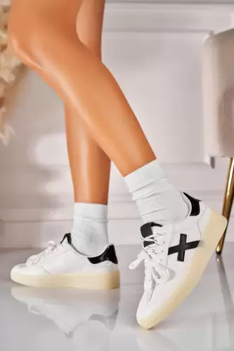 Adidasi de dama Piele Ecologica Alb Soliana