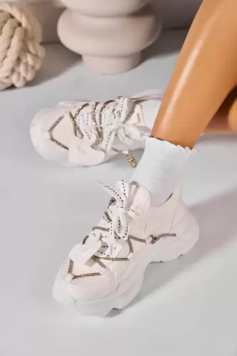 Adidasi de dama Piele Ecologica Alb Tziry