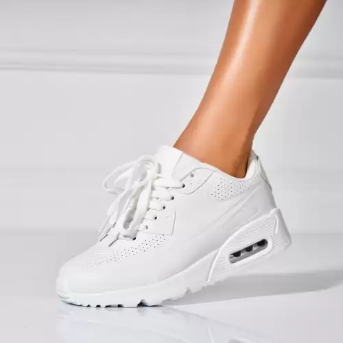 Adidasi de dama Piele Ecologica Alb Zetta