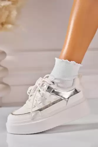 Adidasi de dama Piele Ecologica Alb Zienna