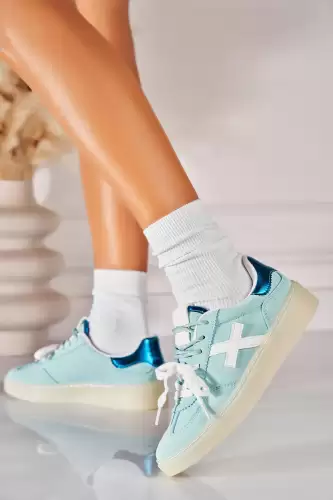 Adidasi de dama Piele Ecologica Albastru Soliana