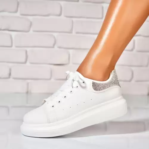 Adidasi de dama Piele Ecologica Argintiu Adilyn