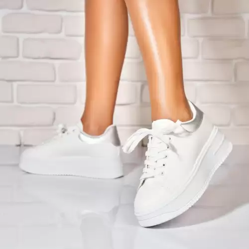 Adidasi de dama Piele Ecologica Argintiu Neiva