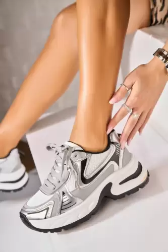 Adidasi de dama Piele Ecologica Argintiu Raylie