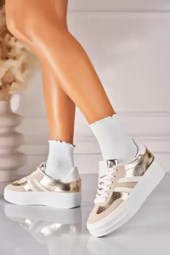 Adidasi de dama Piele Ecologica Auriu Keyra