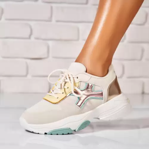 Adidasi de dama Piele Ecologica Auriu Sabina