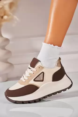 Adidasi de dama Piele Ecologica Bej Alexsa