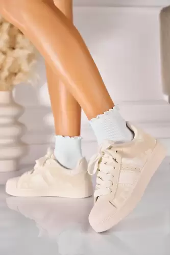 Adidasi de dama Piele Ecologica Bej Anezka