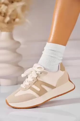 Adidasi de dama Piele Ecologica Bej Elexis