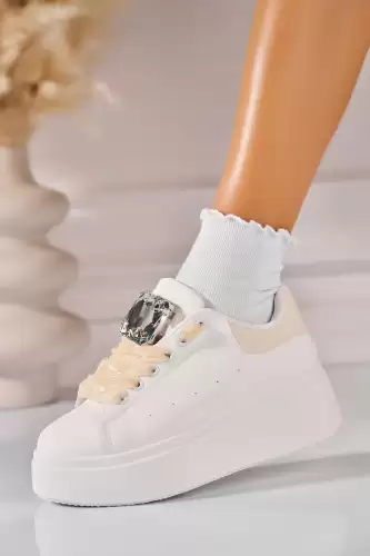 Adidasi de dama Piele Ecologica Bej Kelanie