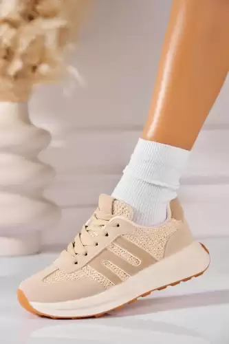 Adidasi de dama Piele Ecologica Bej Sakaia