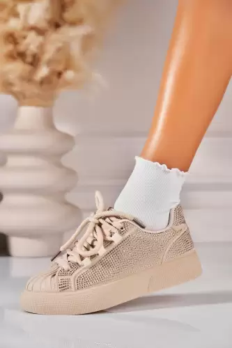 Adidasi de dama Piele Ecologica Bej Zyasia