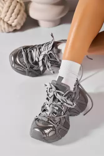 Adidasi de dama Piele Ecologica Gri Thara