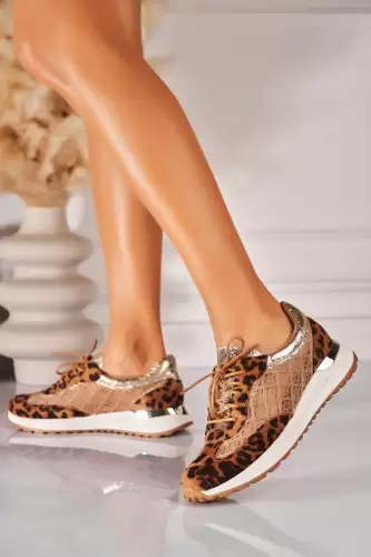 Adidasi de dama Piele Ecologica Intoarsa Animal Print Talyn