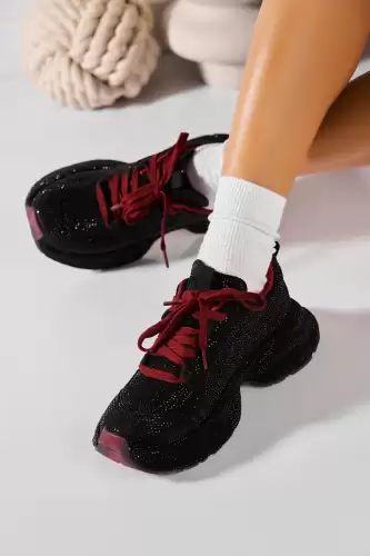 Adidasi de dama Piele Ecologica Intoarsa Negru Janani