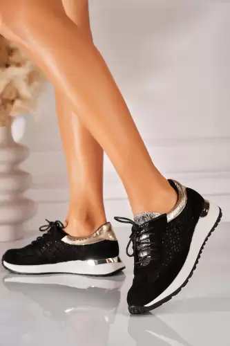 Adidasi de dama Piele Ecologica Intoarsa Negru Talyn