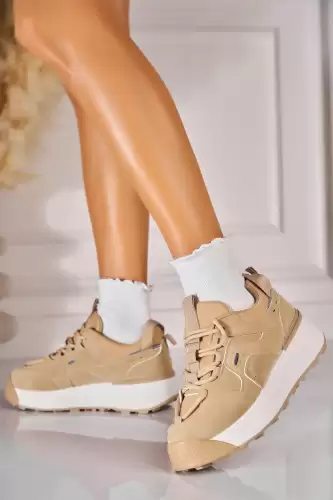 Adidasi de dama Piele Ecologica Kaki Irisha