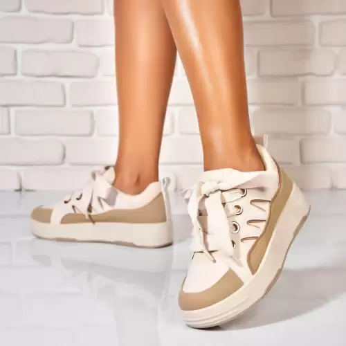 Adidasi de dama Piele Ecologica Kaki Kylia