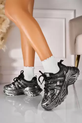 Adidasi de dama Piele Ecologica Negru Aulora