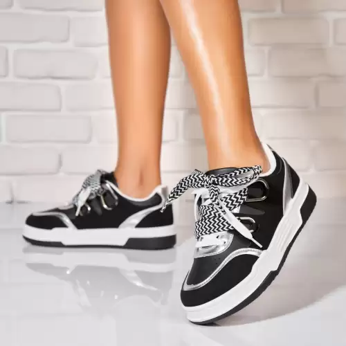 Adidasi de dama Piele Ecologica Negru Casiana