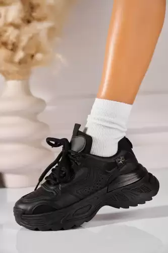 Adidasi de dama Piele Ecologica Negru Jamelia