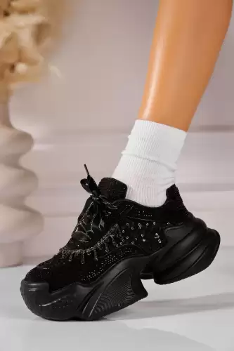 Adidasi de dama Piele Ecologica Negru Rozalia