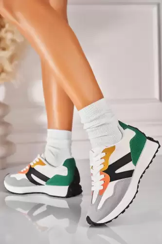 Adidasi de dama Piele Ecologica Portocaliu Meily