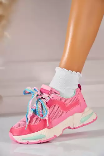 Adidasi de dama Piele Ecologica Roz Emalina