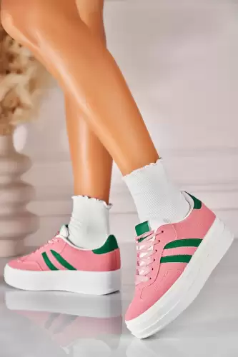 Adidasi de dama Piele Ecologica Roz Indya