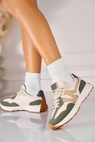 Adidasi de dama Piele Ecologica Verde Daneli