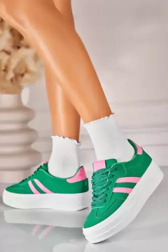 Adidasi de dama Piele Ecologica Verde Keyra